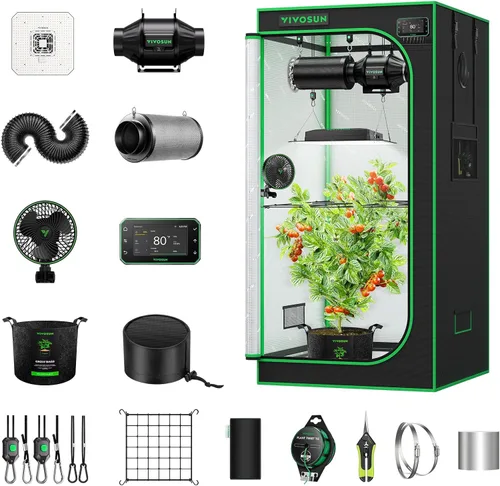 Miniatura 11 de VIVOSUN Smart Pro - Kit de tienda de cultivo de 2 x 2 pies, 1 planta, control automático integrado con WiFi con GrowHub E42A+, luz LED