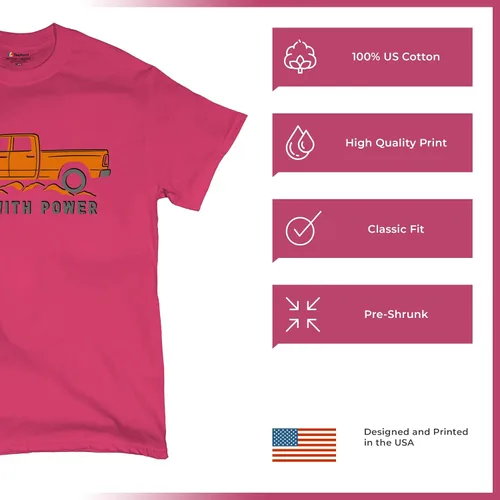 Miniatura 180 de Tee Hunt Camisetas gráficas y camisetas sin mangas para hombre Roll with Power Pickup Truck