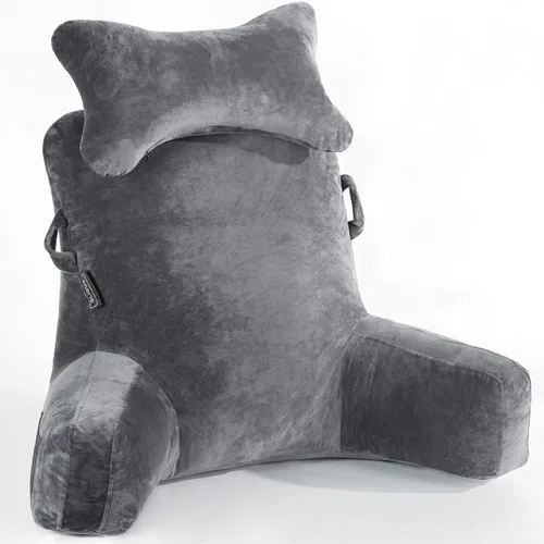 Miniatura 15 de SLIGUY Almohada de Lectura - Almohada de Descanso para Cama con Rollo de Cuello Desmontable y Brazo de Soporte Más Alto para Sentarse en la Cama