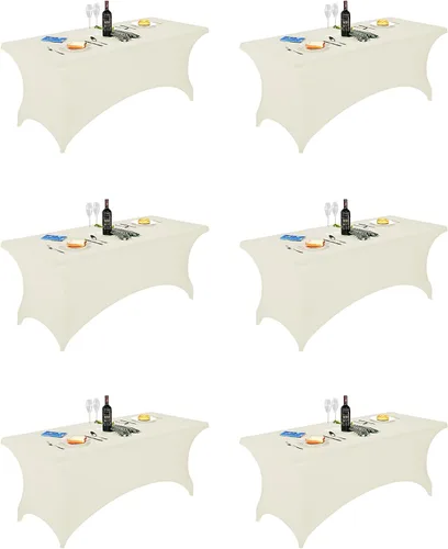 Miniatura 154 de FORLIFE - Funda de mesa de elastano, mantel ajustado de 4 pies para mesas rectangulares, funda elástica para patio, universal para bodas, banquetes