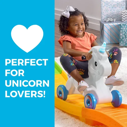Miniatura 9 de Step2 Unicorn Up & Down Roller Coaster - Juguete de montaña rusa para niños, auto de empuje, juego para interiores y exteriores, hecho de plástico