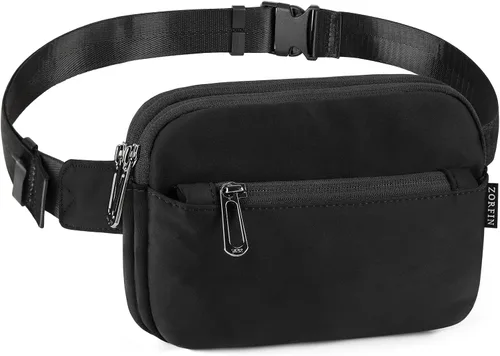 Miniatura 18 de ZORFIN Riñonera para mujeres y hombres, riñonera de moda con correa ajustable para exteriores, entrenamiento, viajes, casual, correr, senderismo