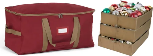 Miniatura 83 de Covermates Keepsakes Bolsa de almacenamiento ajustable para adornos, poliéster resistente, separadores acolchados y bandejas FlexGrid, organizador