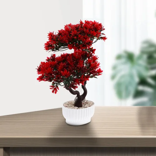 Miniatura 8 de Hemoton Árbol bonsái de pino simulado de 10.6 pulgadas artificial en maceta para decoración de escritorio de oficina en casa, árbol bonsái sintético