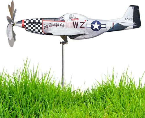 Veleta de Avión Giratoria de ABDOLL - Nueva Veleta de Avión de Metal 2024, Veleta de Avión Hecha a Mano, Molinillo de Viento, Decoración de Veletas