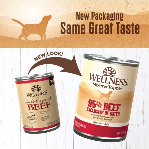 Miniatura 2 de Alimento húmedo Wellness enlatado para perros, sin granos, 95% natural, lata de 13.2 onzas (paquete de 12), Rojo