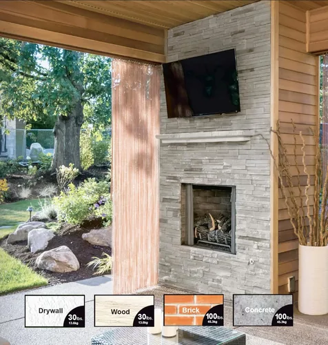 Miniatura 2 de Hangman Percha de TV para exteriores de 32" a 80" hasta 100 libras de perfil bajo VESA sin perno prisionero Montaje en pared Ladrillo Concreto