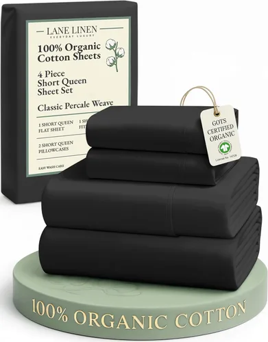 Miniatura 60 de LANE LINEN Sábanas 100% algodón orgánico para cama tamaño King, sábanas de percal suave, transpirables, de lujo, estilo hotelero, lavables a 09