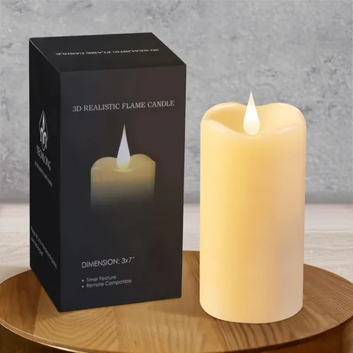 Miniatura 18 de TECHLONG Velas sin llama con control remoto y temporizador, velas de 3D con llama parpadeante operadas por batería que duran más de 1000 horas