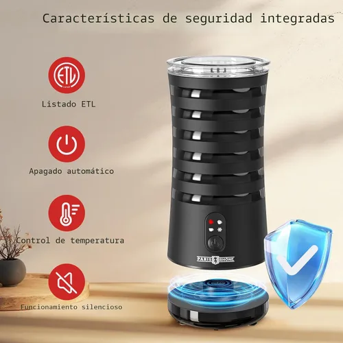 Miniatura 6 de Espumador de leche, vaporizador y espumador de leche 4 en 1 Paris Rhône, calentador de leche de espuma caliente y fría con control de temperatura