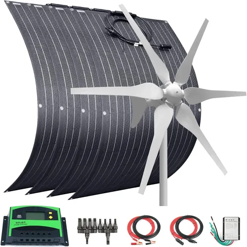 Miniatura 12 de Kit solar eólico de 500 W, sistema de 12 V fuera de la red: generador de turbina eólica de 400 W + 1 panel solar flexible ETFE de 100 W +
