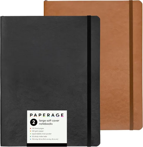 Miniatura 13 de PAPERAGE - Libreta de rayas con tapa blanda (color negro), 160 páginas, cuaderno de reglas universitarias de tamaño mediano, 5.6 x 7.9 pulgadas