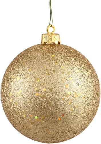Miniatura 35 de Vickerman Adorno de bola de Navidad inastillable con acabado de lentejuelas con tapa perforada, 6 por bolsa, 4 pulgadas, color negro