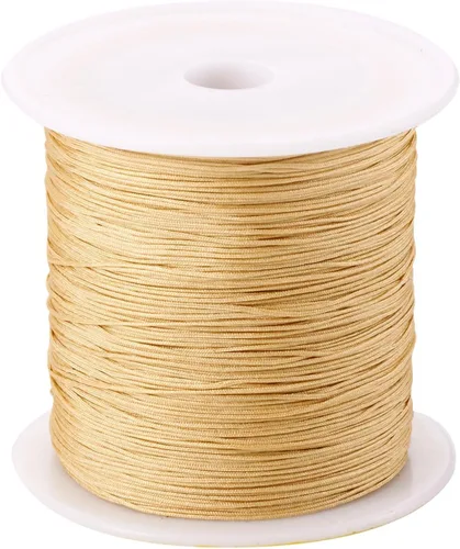 Miniatura 21 de Cordón de nailon trenzado de 150 yardas, cuerda roja de 0.020 in para pulsera, hilo de cuentas de nailon para collar Kumihimo, joyas, borlas
