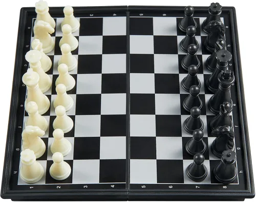 Miniatura 6 de Mini juego de ajedrez de viaje - 5.1 pulgadas magnético portátil plegable juegos de mesa para niños - Juego de ajedrez de bolsillo pequeño (XS)