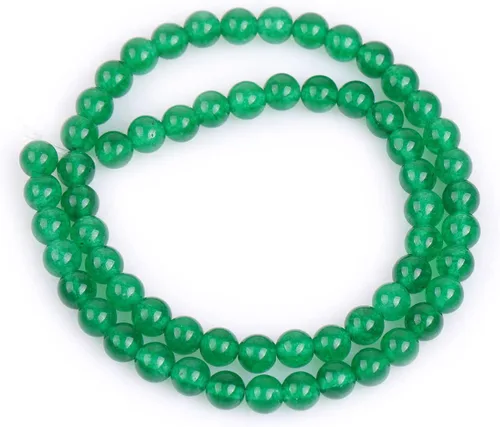 Miniatura 5 de JOE FOREMAN Cuentas redondas de piedra natural de jade verde de 0.236 pulgadas para fabricación de joyas, cuentas de 15 pulgadas, piedras