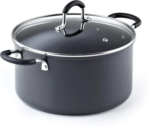 Miniatura 8 de Cook N Home - Olla antiadherente con tapa para sopa de 10 cuartos de galón, anodizada dura profesional, segura para horno - Asas que se mantienen