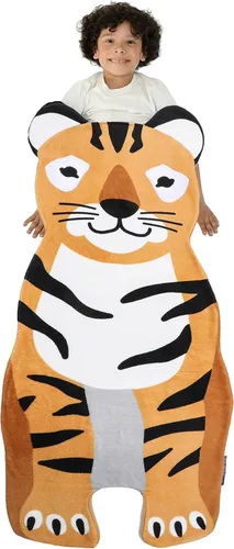 Blankie Tails Manta de tigre portátil para niños, de doble cara, suave, manta de animal de forro polar, uso para fiestas de pijamas, ropa de cama,