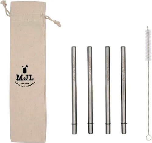 Pajitas cortas y seguras de acero inoxidable para batidos, pajitas rectas reutilizables de metal para tarros de media pinta de masón, tazas de café,