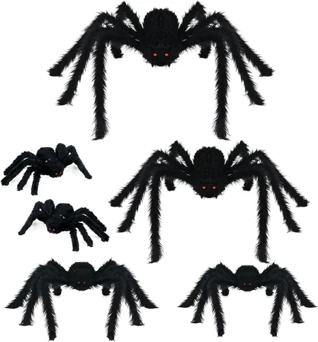 Miniatura 10 de Telarañas de 900 pies cuadrados para decoración de Halloween con 100 arañas falsas, telarañas súper elásticas para decoraciones de Halloween
