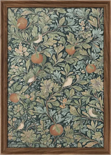 Miniatura 310 de MUDECOR Lienzo enmarcado prémium para pared, pinos nevados en bosque de invierno, ilustraciones modernas, arte contemporáneo, escénico, divertido