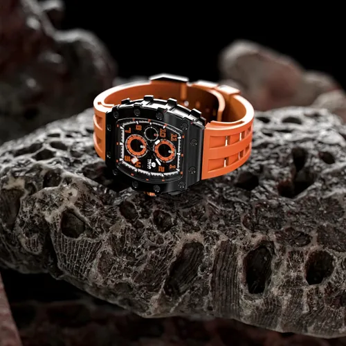 Miniatura 5 de Tsar Bomba - Reloj de lujo para hombre resistente al agua hasta 50 m sistema de movimiento de cuarzo japonés caja de acero inoxidable cristal