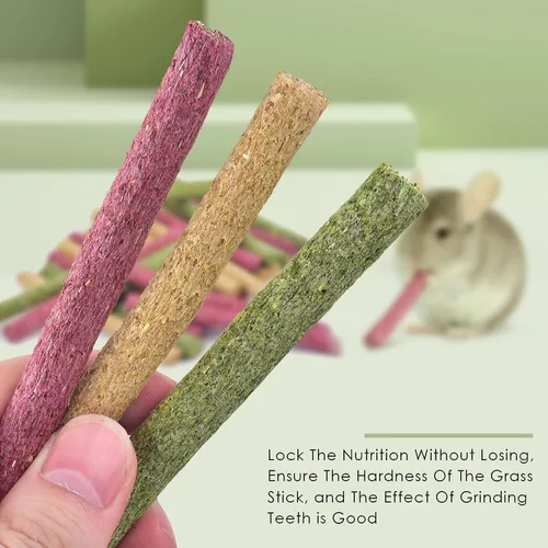 Miniatura 2 de ERKOON Timothy - Palitos de heno, juguetes masticables de conejo para dientes, palitos molares naturales, golosinas para conejitos, conejillos