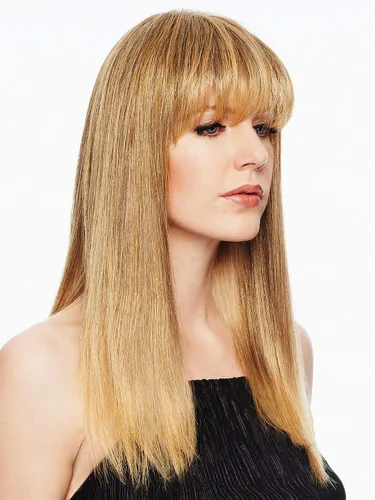 Miniatura 3 de Flecos en la parte superior de la cabeza color R6/30H chocolate cobre – 16 pulgadas de longitud Topper Hairdo Base Monofilamento 5 Clips Natural