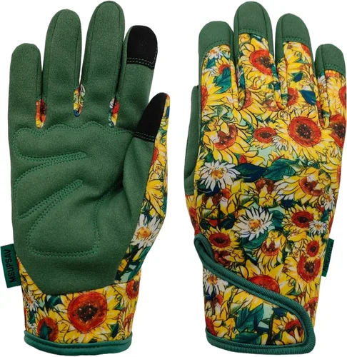Miniatura 17 de Guantes de jardinería a prueba de espinas y resistentes a pinchazos con agarre, guante de jardín para mujer, regalos de cuero para trabajo en el 1