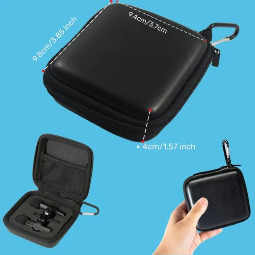 Miniatura 6 de Estuche de viaje duro para micrófono, estuche de micrófono Lavalier inalámbrico con 3 ranuras para micrófono de solapa con clip para micrófono