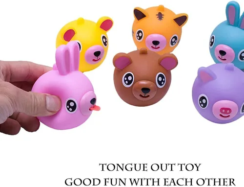 Miniatura 6 de Juguete para apretar para niños, juguetes de descompresión para niños, juguete de liberación de estrés con diseño de conejo, oso tigre, oso, cerdo