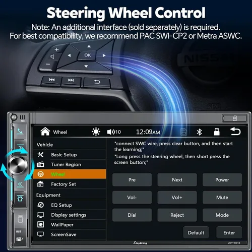 Miniatura 8 de Estéreo de auto de doble DIN de 7 pulgadas con Apple CarPlay inalámbrico y Android Auto, pantalla táctil QLED, Bluetooth, cámara de respaldo, audio