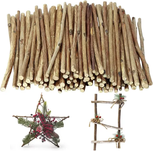 Miniatura 8 de TKOnline - 100 palitos de madera de 3.94 pulgadas, 0.1-0.2 pulgadas de diámetro, para manualidades, accesorios de fotos, palos de madera