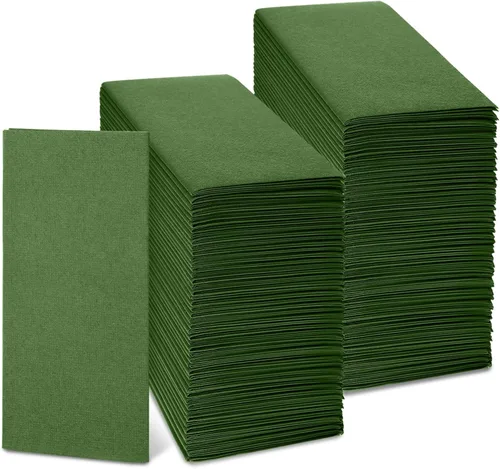 Miniatura 8 de Jeyiour 150 servilletas de cena de color azul polvoriento, toallas desechables de estilo bohemio de 16 x 16 pulgadas, toallas de mano de papel
