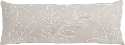 Sweet Jojo Designs Funda de almohada de cuerpo de hojas botánicas bohemias (almohada no incluida), género neutro, marfil, crema, beige, tostado,