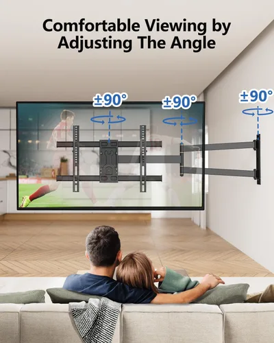 Miniatura 5 de FORGING MOUNT Montura de pared para TV de brazo largo para esquinas para televisores de 32 a 75 pulgadas, soporte de TV articulado de movimiento