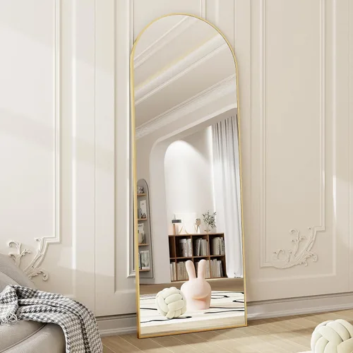 Miniatura 13 de HARRITPURE Espejo Arqueado de Cuerpo Entero - 64"x21" Espejo Grande de Pie, Espejos de Vestir con Marco de Aluminio con Soporte para Dormitorio/Sala