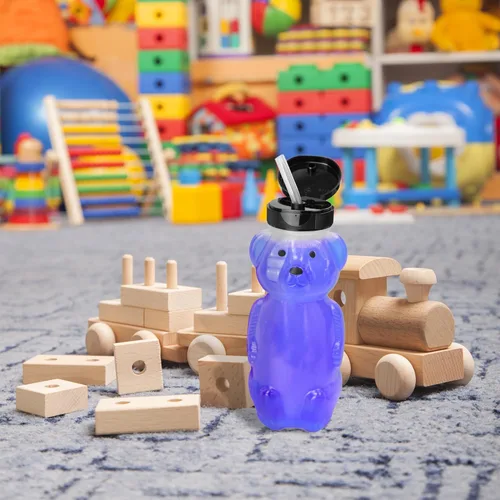 Miniatura 3 de Honey Bear - Vasos de paja (paquete de 3); botellas de terapia de 8 onzas con popotes flexibles