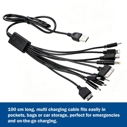 Miniatura 2 de Cable USB universal 10 en 1, cable de carga múltiple compatible con múltiples teléfonos celulares, Bluetooth, auriculares, altavoz, reproductor