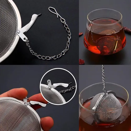 Miniatura 3 de 2 infusores de té prémium para té de hojas sueltas, coladores de té y bolas de té mejorados para condimentar especias y condimentos a base de hierbas