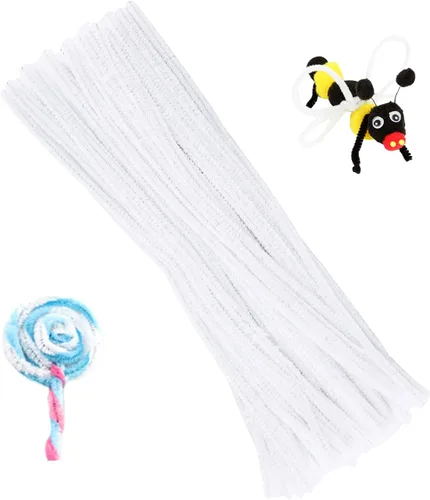 100 Piezas Limpiapipas de Chenilla, Juego de Limpiapipas de Color Sólido para Manualidades DIY, Artes y Decoraciones, Tallos de Chenilla Limpiapipas