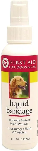Miracle Care Spray de vendaje líquido de primeros auxilios para perros y gatos, 4 onzas, protege instantáneamente heridas menores y desalienta lamer
