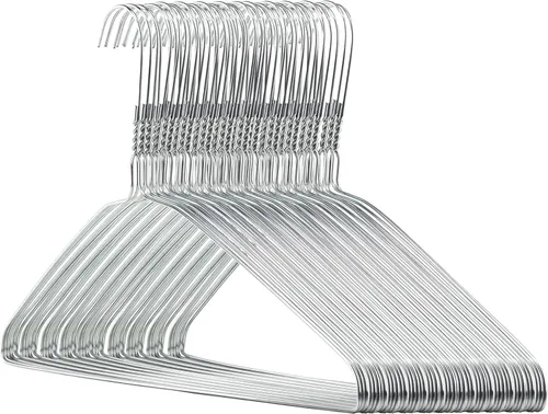 Miniatura 8 de HANGERWORLD Perchas de alambre de metal plateado de 16 pulgadas de calibre 13 para ropa (20 unidades)