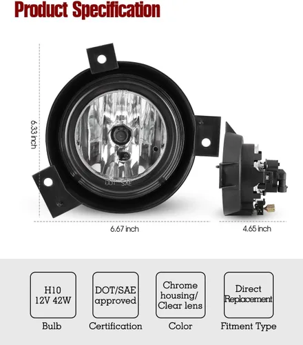Miniatura 6 de Luces antiniebla para Ford Ranger 2001-2003 Asamblea de luz antiniebla 2 unids OEM reemplazo niebla lámparas