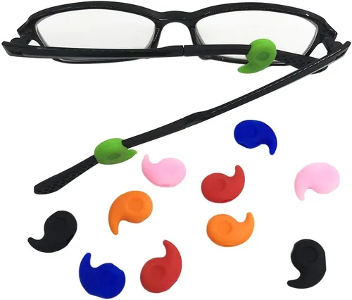 Miniatura 8 de SENHAI Paquete de 6 correas de silicona antideslizantes para lentes con 6 pares de ganchos de agarre para las orejas, soporte suave para lentes