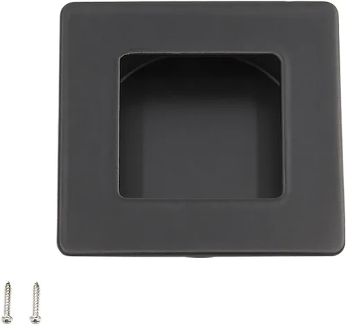 Miniatura 4 de Homdiy MC009-70BK - Tirador de puerta corredera negro para armario, armario, puerta de bolsillo, tirador de dedo empotrado - MC009-70BK - 1 paquete