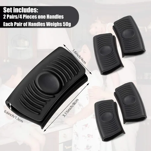 Miniatura 2 de Patelai 4 fundas de silicona para mango de sartén caliente, antideslizantes, resistentes al calor, para sartenes de hierro fundido, sartenes y Negro