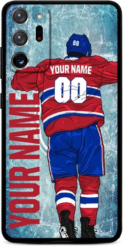 Miniatura 27 de Funda personalizada de bricolaje con nombre y número de hockey sobre hielo para Samsung Galaxy Note 20/20 Ultra 10 Pro Note 9 8, silicona líquida