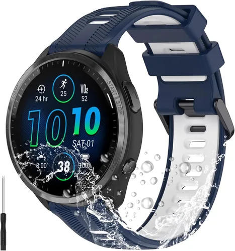 Miniatura 10 de Miimall Compatible con Forerunner 965 Band, 0.866 in Correa ajustable de silicona suave de repuesto para reloj deportivo Garmin Forerunner 965/965