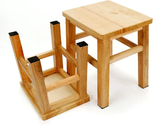 Miniatura 6 de XJHOME Taburete de madera maciza, taburete de madera maciza, taburete resistente, banco de madera, soporte para plantas, taburete de pesca, taburete